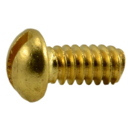 Midwest Fastener #4-40 x 1/4 in Slotted Round Machine Screw, Plain Brass, 60 PK 62172
